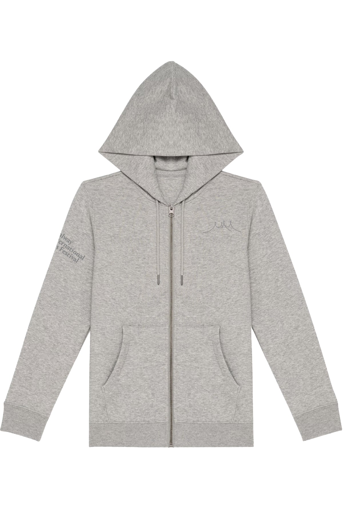2025 Grey Heather Organic Full Zip Big Top Logo Hoodie (Unisex)